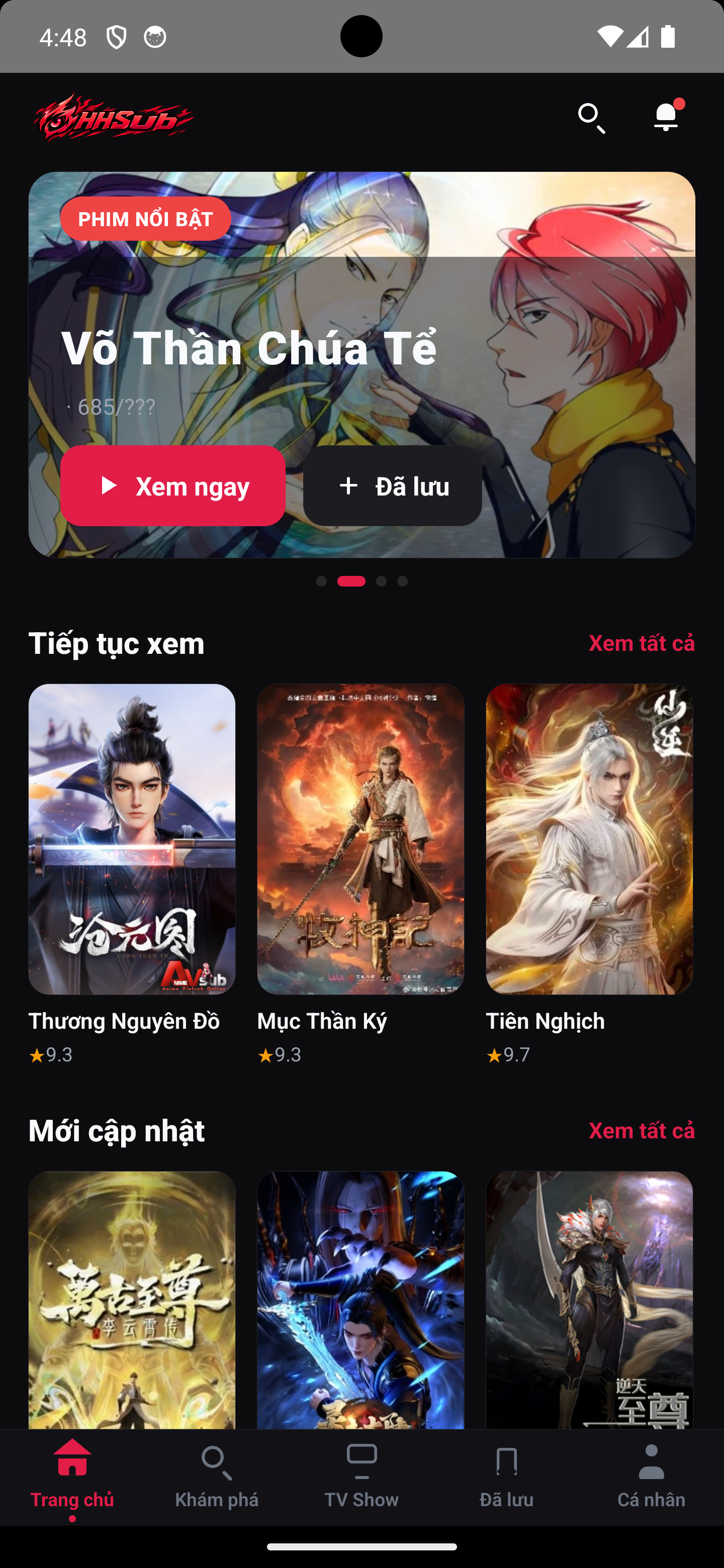Màn hình Trang chủ