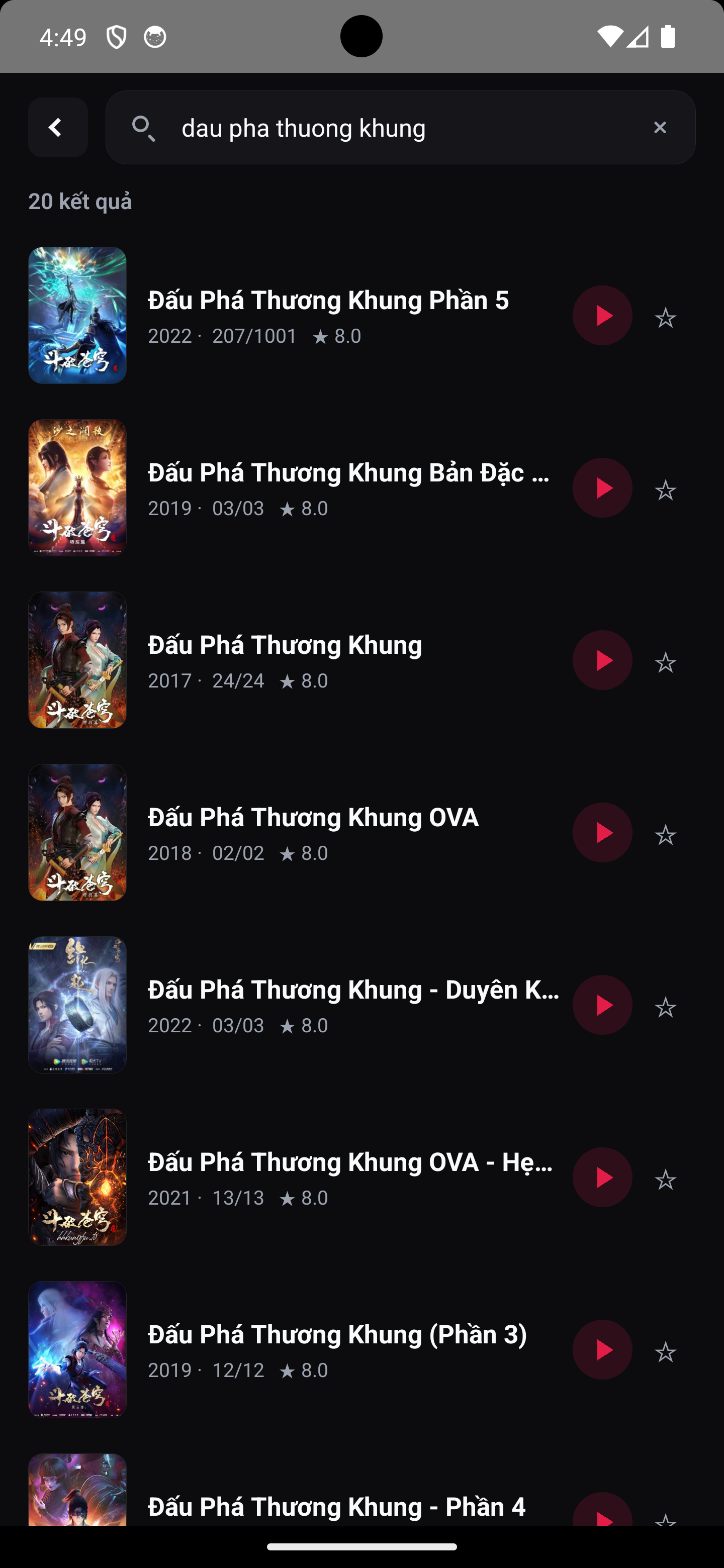 Màn hình Tìm kiếm